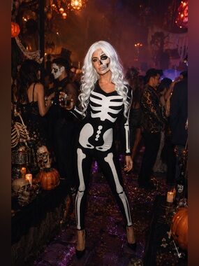Glow In The Dark Spandex Skeleton Catsuit